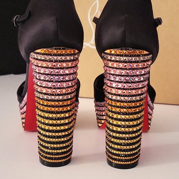 NIB2295 CHRISTIAN LOUBOUTIN Sandaloo Strass Red Sole Platform Sandals 38.5 8 - Picture 13 of 16